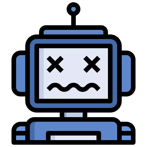 A graphic of a confused robot.
