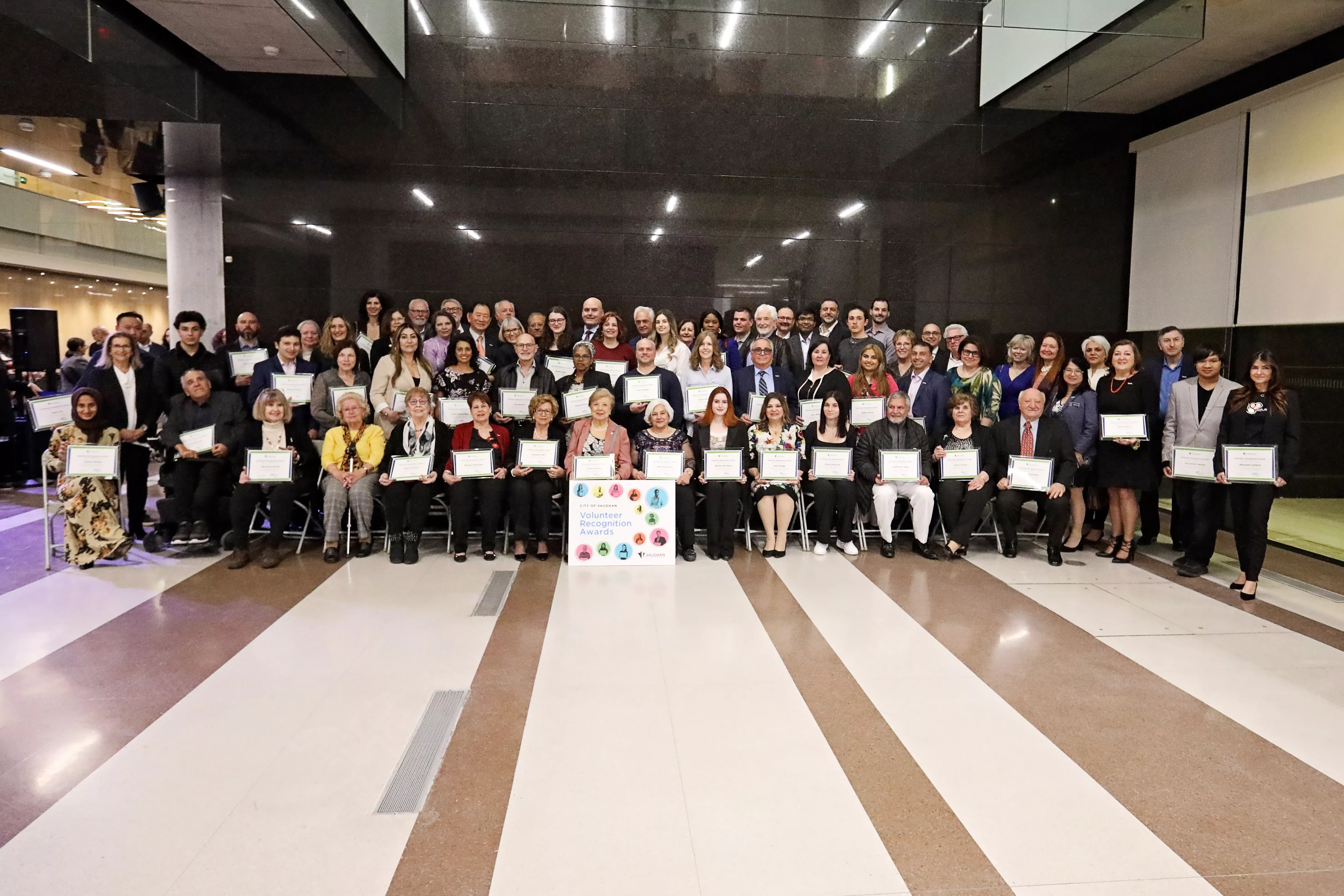 Group photo of volunteer recognition award recipients