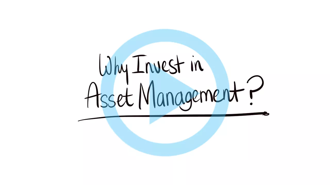 A video thumbnail that says "Why Invest in Asset Management?".