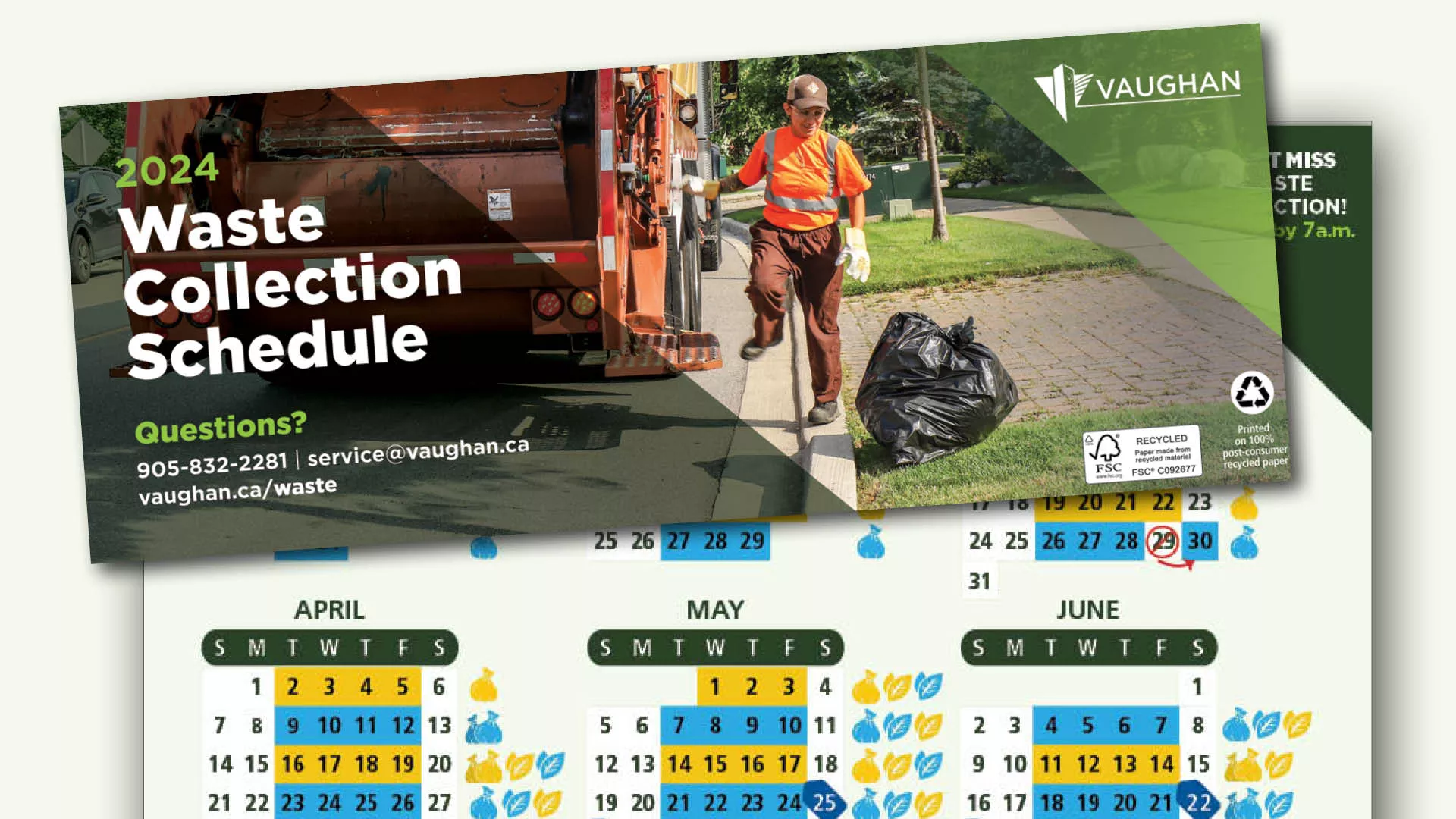 snippet of 2024 waste collection schedule