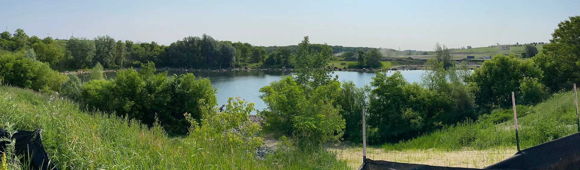 View of pond and site of Family Recreation Area