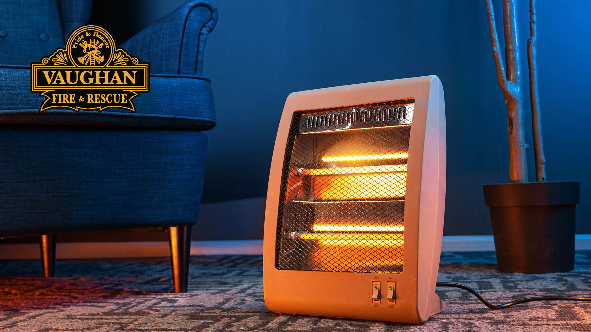A space heater on in a home