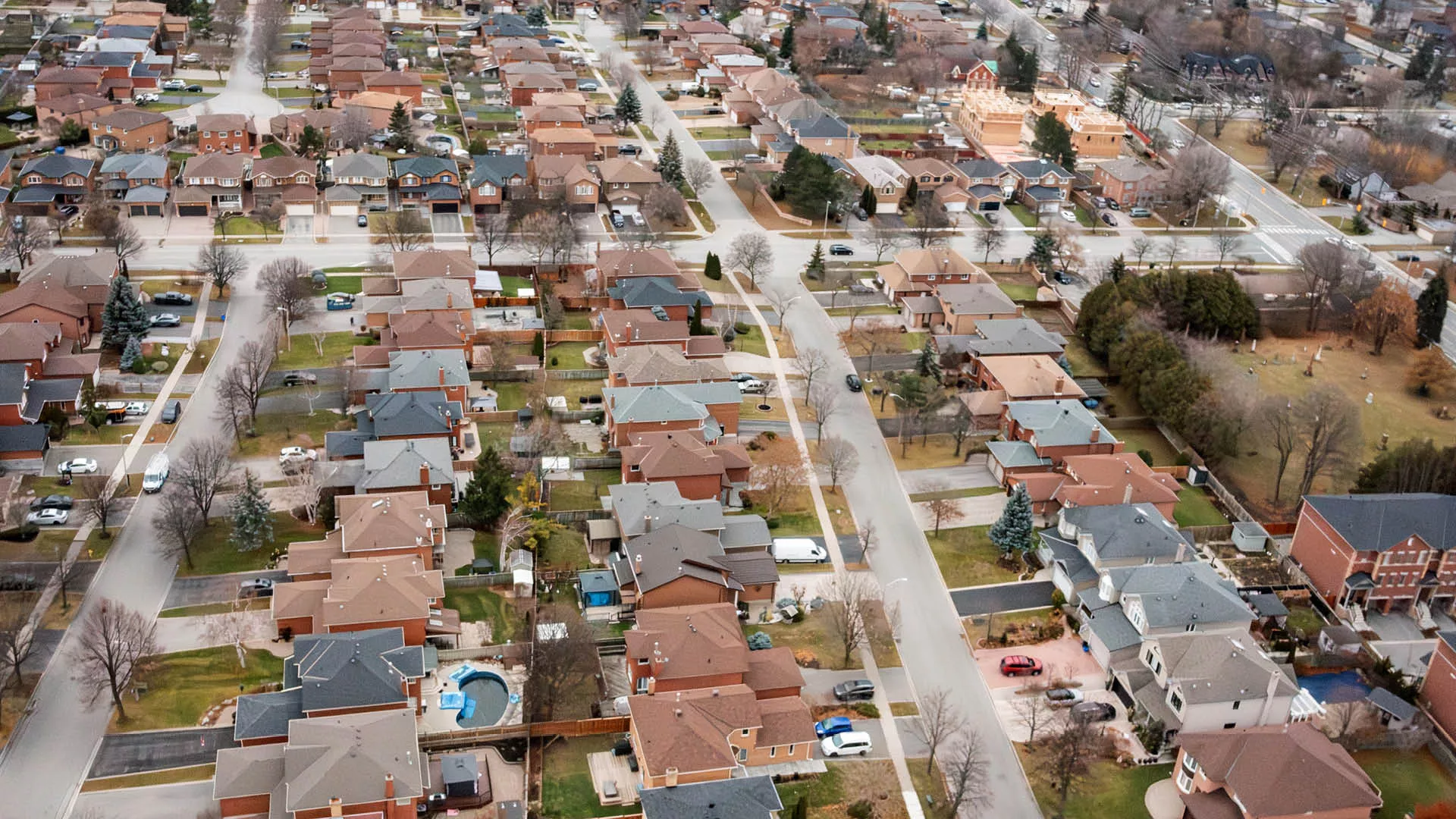 Aerial view of Vaughan community