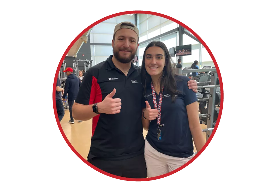 A male and female staff from the fitness centres.