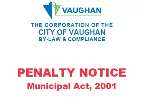 Image of City of Vaughan Penalty Notice