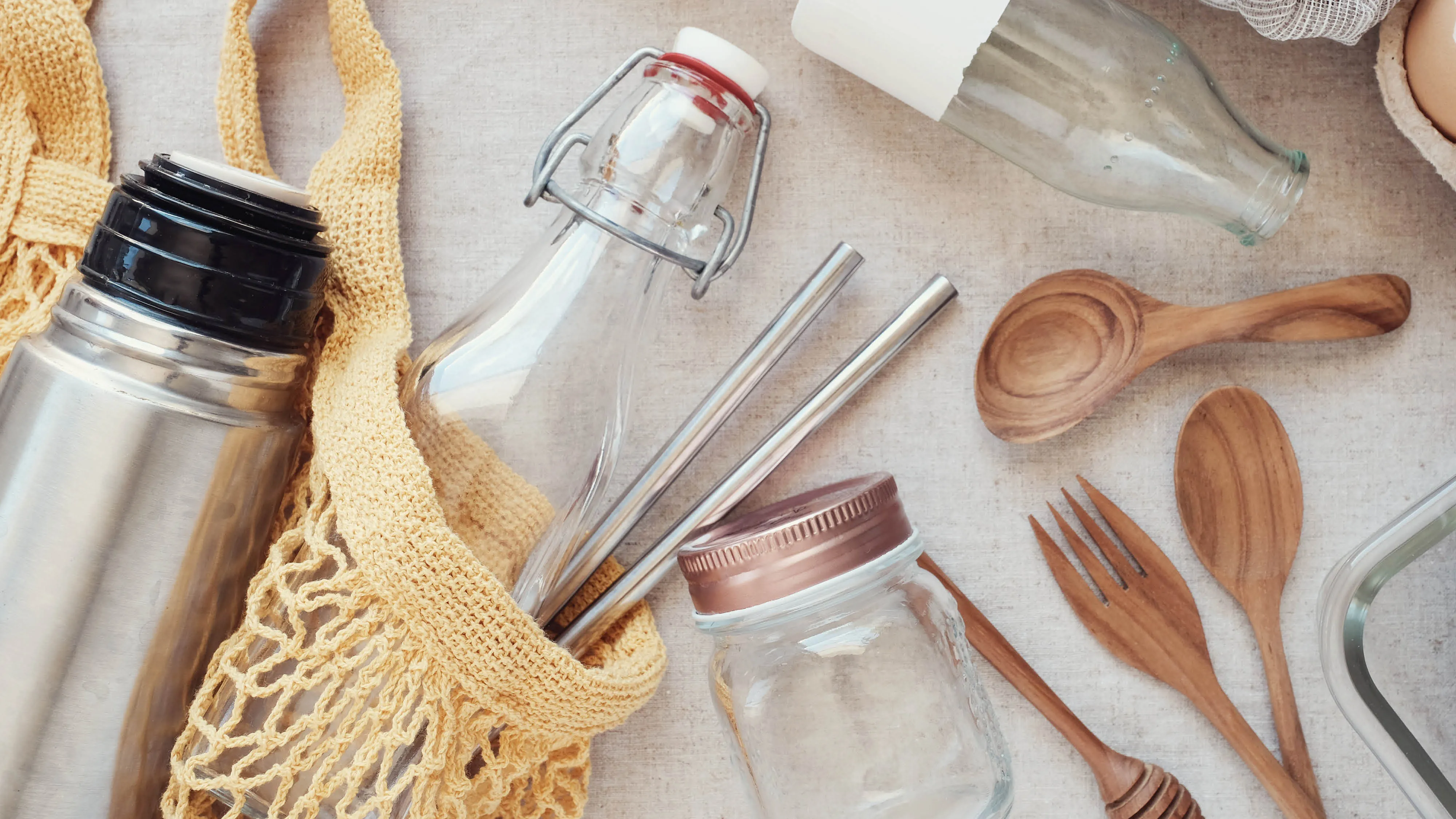 reusable bottles and bags