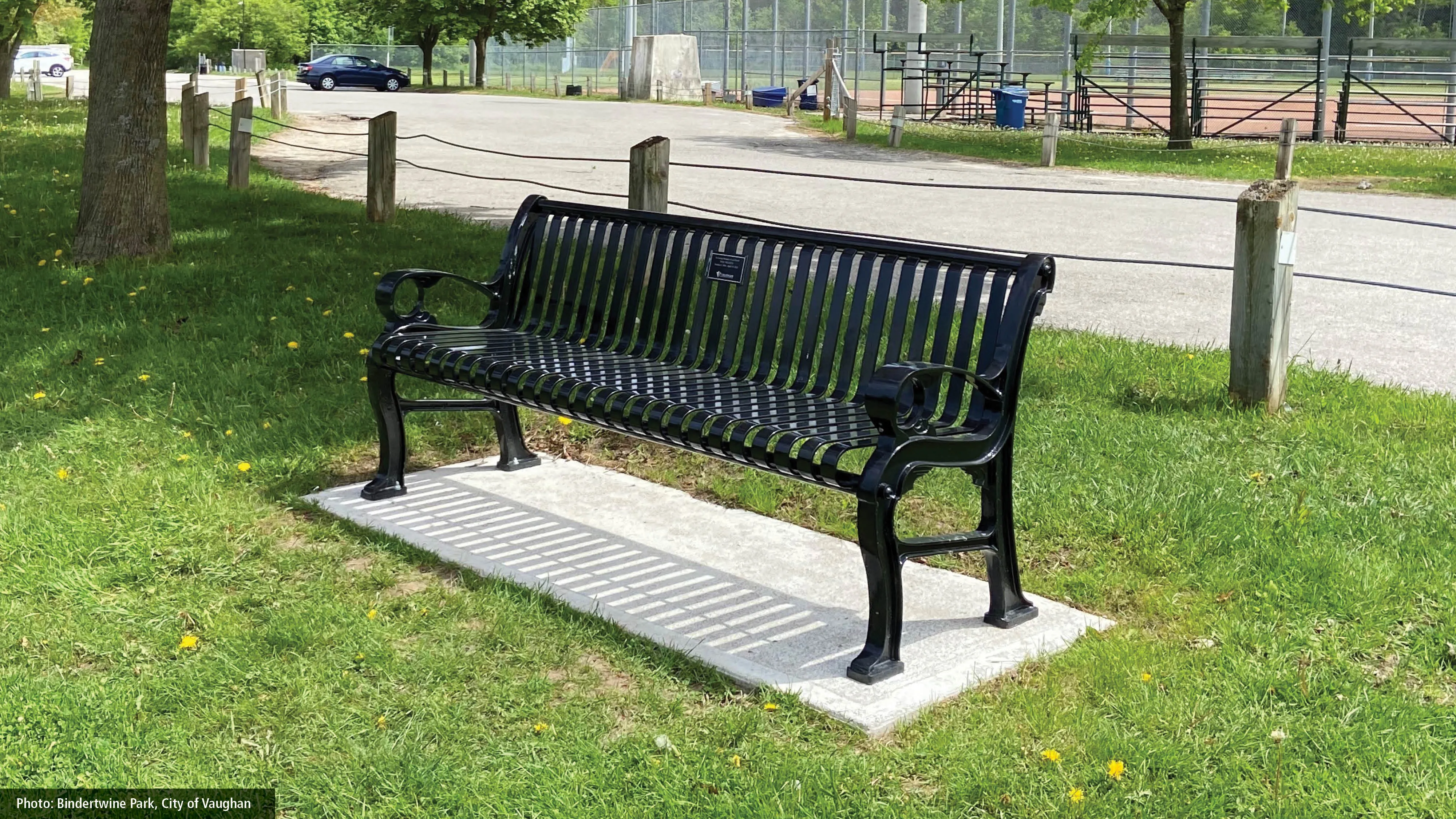 Park bench at the city of Vaughan