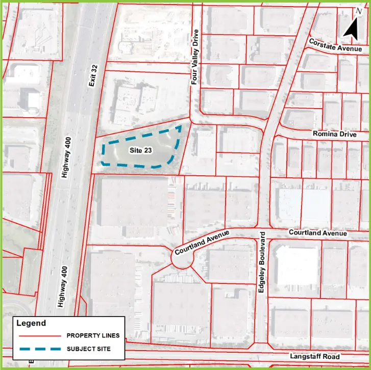 Location Map of Site 23 (Pond 68) located adjacent to Four Valley Drive