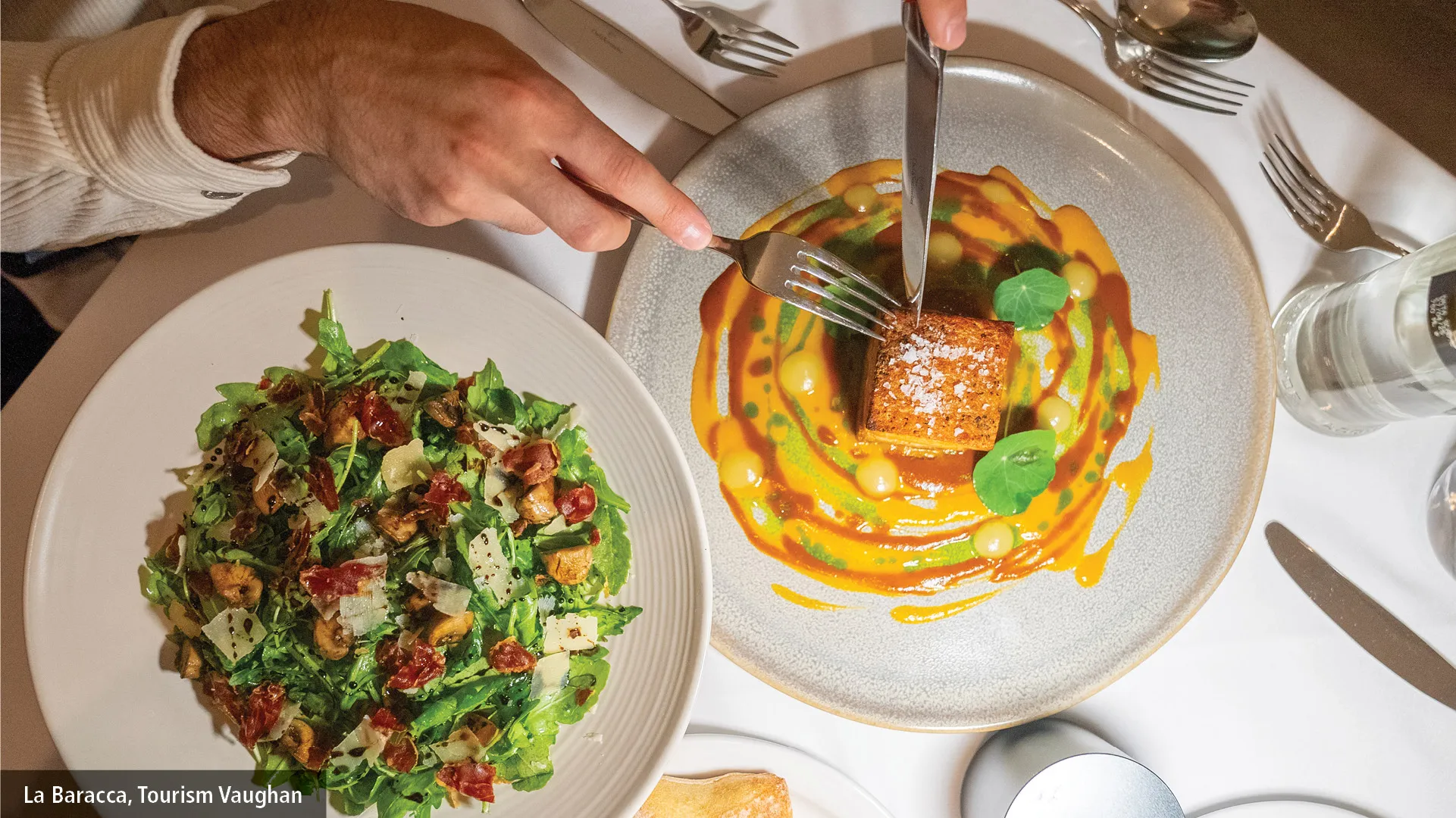 food at a table