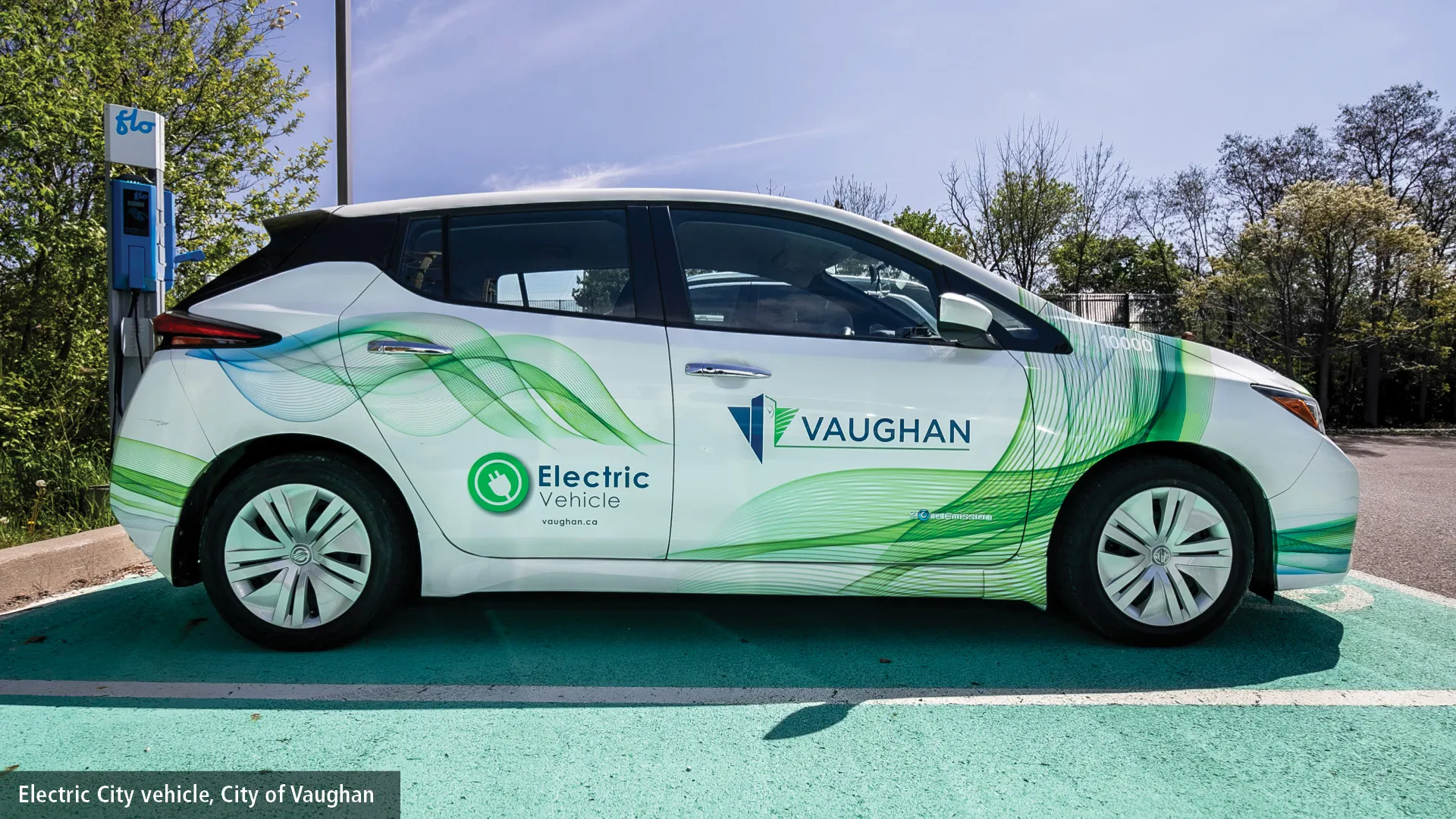A City of Vaughan-branded green vehicle