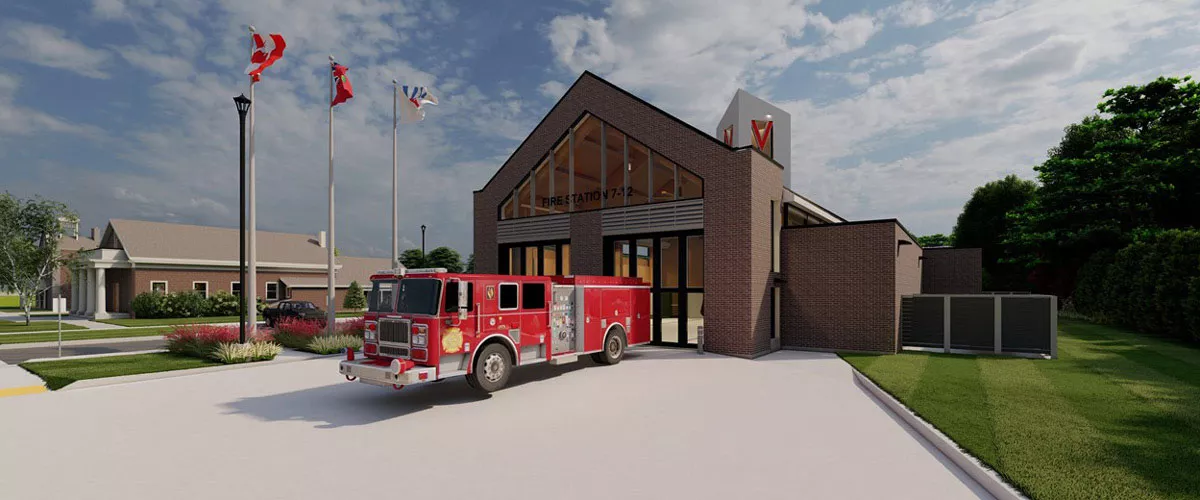 A conceptual rendering of Fire Station 7-12